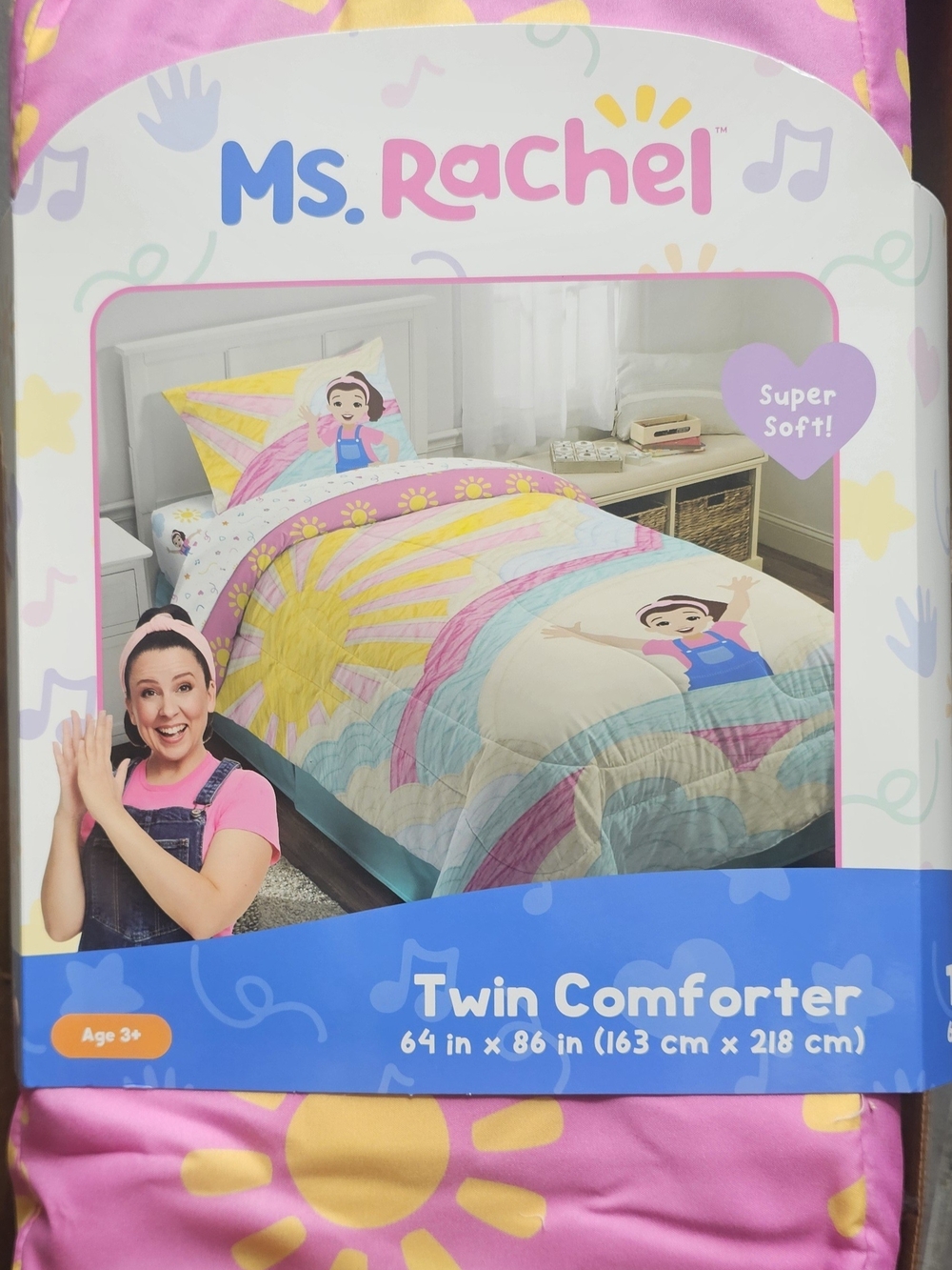Rachel Kids Twin Comforter in Pink, 64in X 86 In